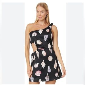 Show Me Your Mumu Kenz Mini in Black Shell Luxe Satin Dress Size Small